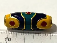 【天珠】　205　天珠吉祥如意愛心兔子隔珠百福鎖（青と薄茶）