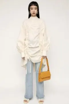 SLY SHIRRING MOCK NECK DRESS