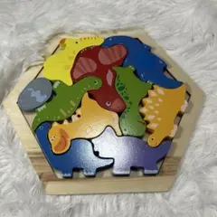 【新品未使用】木製恐竜パズル ベビー キッズ 知育玩具 男の子