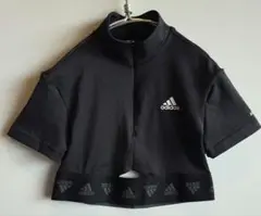 adidas クロップドジャージ ブラック　アディダス　Sサイズ　美品