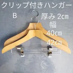 木製クリップ付きハンガー　2本　B