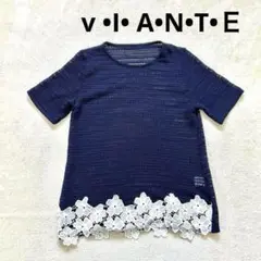 【v •I• A•N•T•Ｅ】FREE 半袖 ニットカットソー ト　透け感