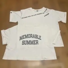 GU ピンクラテ　白半袖Tシャツ,140 XS