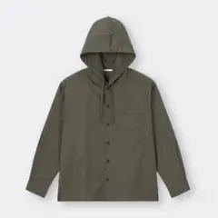 フーディシャツ GU オリーブ