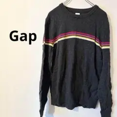 Gap セーター　ブラック　長袖　Uネック　ライン M