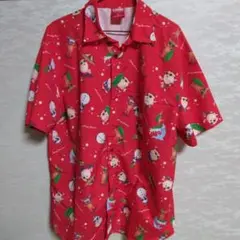 アロハシャツ　赤　Lサイズ