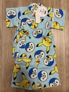モンポケ　ピカチュウ　ポッチャマ　浴衣　甚平　お祭り　上下セット　90 新品