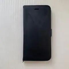 手帳型フリップケース 黒 合成皮革　iPhone8plus用