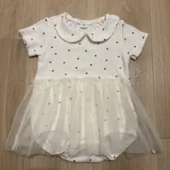 Cottoli バースデイ　コトリ　ハート柄レースロンパース　70サイズ