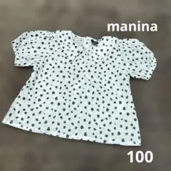 値下げ❗️manina ダルメシアン柄　半袖ブラウス　100