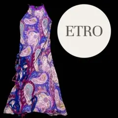 エトロETROペイズリー柄ハイネックドレスフォーマルスパンコールワンピース42