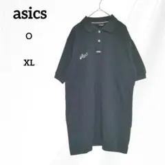 asics アシックス　メンズ ブラック　ポロシャツ 半袖　O　XL Tシャツ
