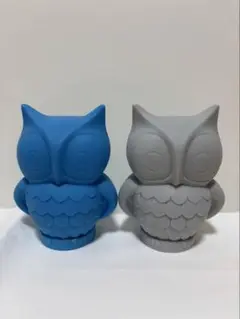 【2点セット】 フクロウの貯金箱 縁起 不苦労 北欧 雑貨