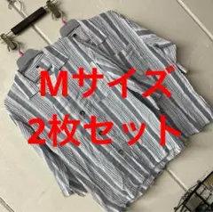 訳ありMサイズメンズ綿100%八分袖パジャマ上着のみ2枚セット