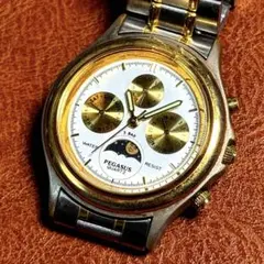 PEGASUS　ビクター犬　ムーンフェイズ　ローマン　クオーツ稼働品 PEGASUS ビクター犬 ムーンフェイズ ローマン クオーツ稼働品
