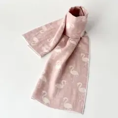 マフラータオル フラミンゴ ダブルガーゼ fuwara ハンドメイド