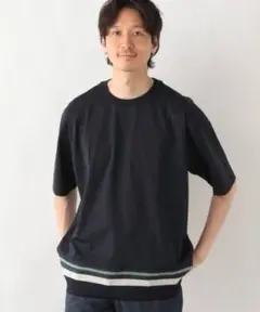 GLOBALWORK ネイビー ボーダー柄 Tシャツ Lサイズ