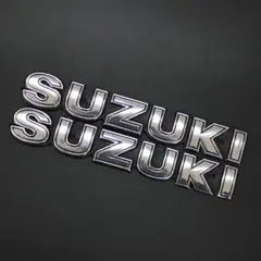 スズキ 大 タンク エンブレム 新品 2枚 銀