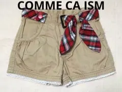 COMME CA ISM　半ズボン　ベージュ　チェック　100