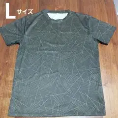 幾何学模様 グレー Tシャツ Lサイズ