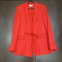 H&M 赤いオープンフロントジャケット