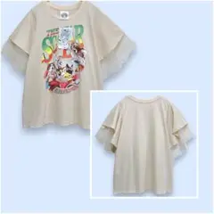 【ScoLar】スカラー ネコ×ロック メッシュ切替 Tシャツ タグ付未使用