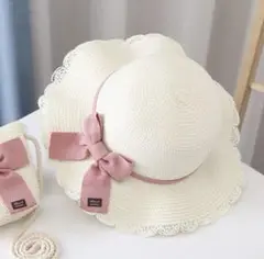 女の子 フリル 麦わら 帽子 白 熱中症 日焼け防止 紫外線対策 可愛い 新品