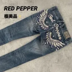 極美品✨RED PEPPER レッドペッパー　デニム　刺繍　天使の羽　Y2K