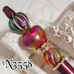 sale‼️N3558 カスタムボールペン ハート 韓国ビーズ