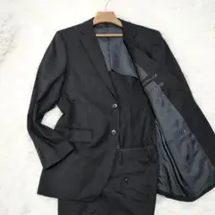 【未使用級】トップバリュ　大きい　XL　AB7 黒　ストライプ　スーツ　薄手