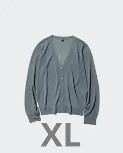 ユニクロ ライトVネックカーディガン オリーブ XL グリーン シアー