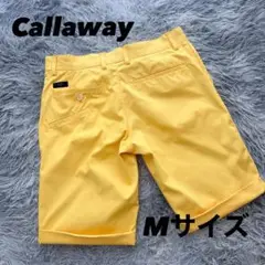 美品　キャロウェイ　ハーフパンツ　ショートパンツ　ストレッチ　黄色　Mサイズ