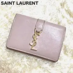 サンローラン カサンドラ タイニーウォレット YSL ゴールド金具 三つ折り財布