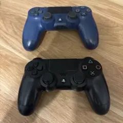 PS4 コントローラー 青 黒 セット　ジャンク品