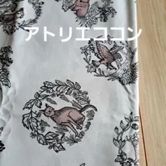 50×50　アニマルリース　桃色系　アトリエココン　薄手　　生地　はぎれ