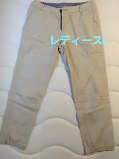 レディース　春夏秋　ボーイフレンドパンツ　L表記　チノパン　カジュアル