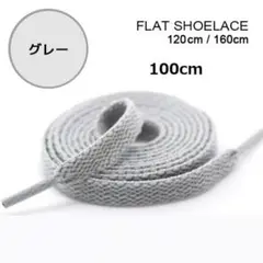 グレー 靴紐 100cm 平紐 靴ひも シューレース 無地 I0413