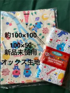 ペネロペ　オックス生地 100×100 100×50２枚セット　フランス