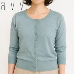 a.v.v✨️ラメニットカーディガン 長袖カーディガン きらきら ブルー LL