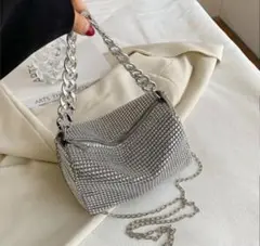 ✨キラキラ✨シルバー メタルメッシュ ショルダーバッグ