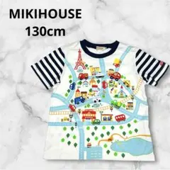 希少　ミキハウス⭐︎130cm⭐︎半袖Tシャツ　乗り物　ワッペン　MIKIHOUSE