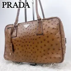 【極美品】 PRADA プラダ ハンドバッグ オーストリッチ ショルダーバッグ