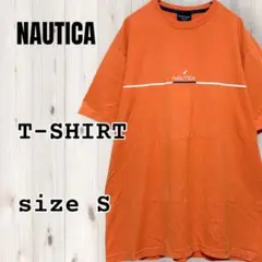 ノーティカ 半袖プリントTシャツ オレンジ USA企画Sサイズ