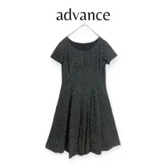 【advance】size M ワンピース Aライン フレア ドット a125