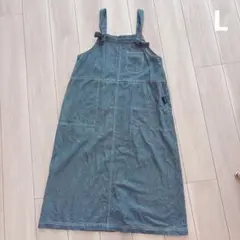 【お値下げしました】オールシーズン　デニム　ワンピース　ストライプ　L