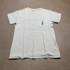 Tahiti タヒチ　半袖　tシャツ　ライトグレー　ポケット　S