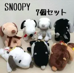 【7個まとめ売り】SNOOPY スヌーピー　ロゴリボンマスコット　ぬいぐるみ