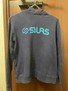 送料込 SILAS サイラス ロゴ パーカー スウェット フーディー NAVY