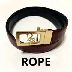 ROPE ロペ バーガンディ ベルト ロゴバックル