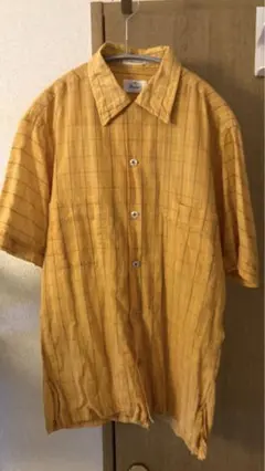 60s Excello 半袖シャツ イエロー チェック柄